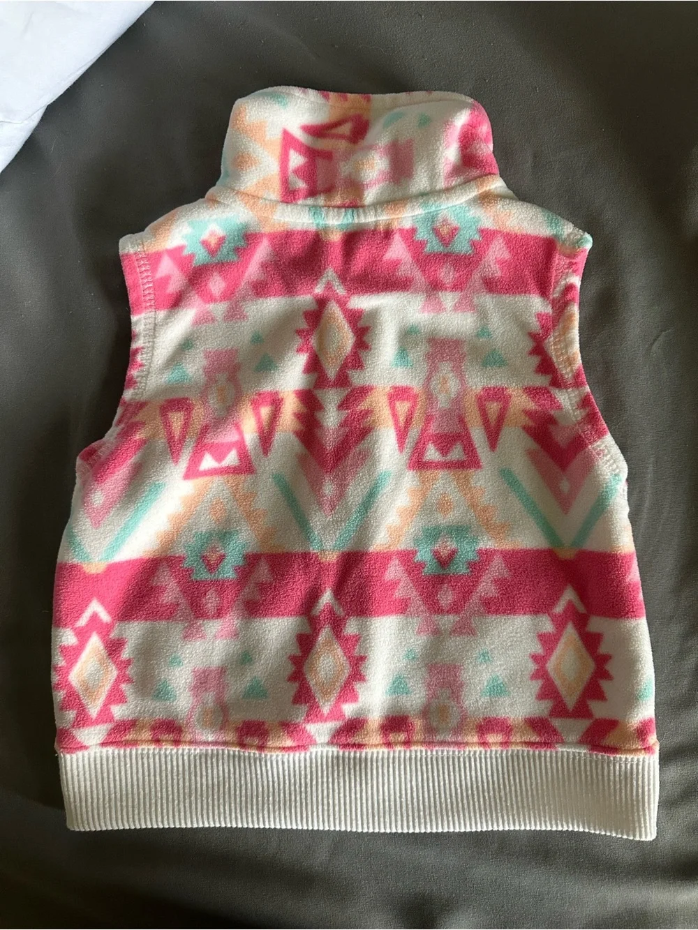 Carter's Pink Aztec Print Fleece Zip Up Vest Size 9M